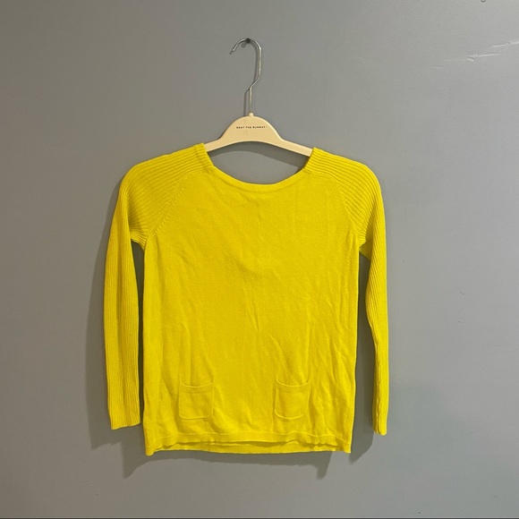 LOFT yellow 3/4 sleeve sweater - Picture 1 of 7